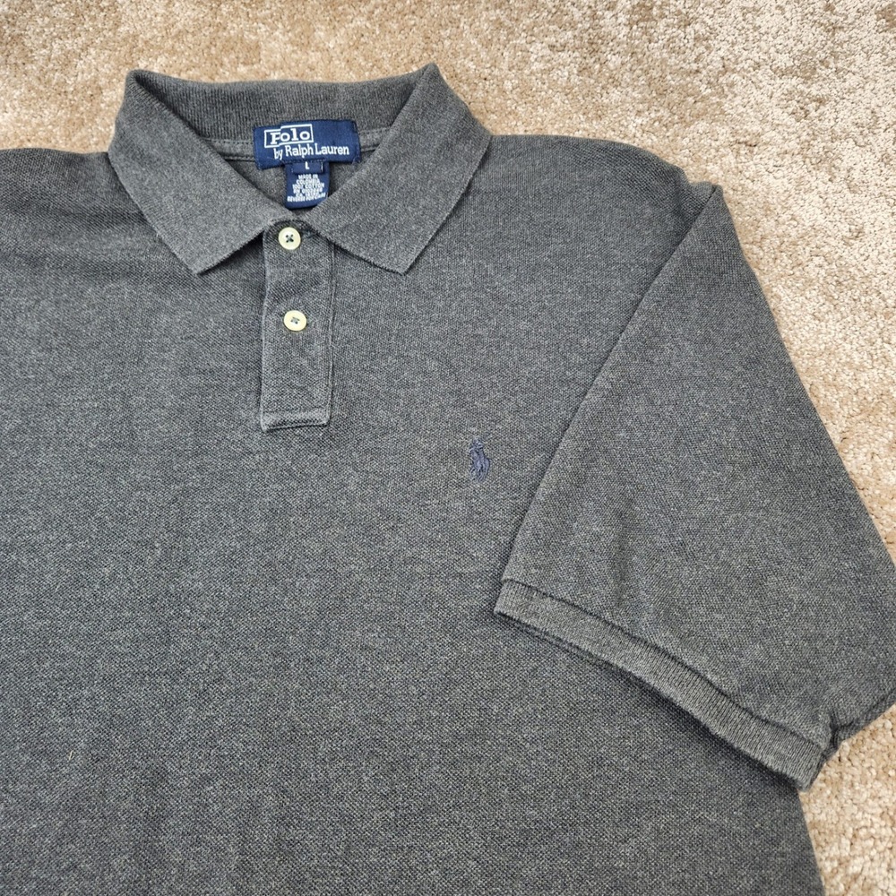 Polo Ralph Lauren Kids Large Charcoal Grey Short Sleeve Pique Polo Shirt
